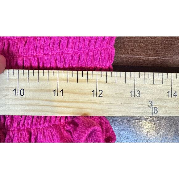 Free People Brencye Pink Jungle Flower Smocked Square Neck Crop Top Size Small - Picture 6 of 13